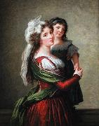 Madame Rousseau et sa fille., elisabeth vigee-lebrun